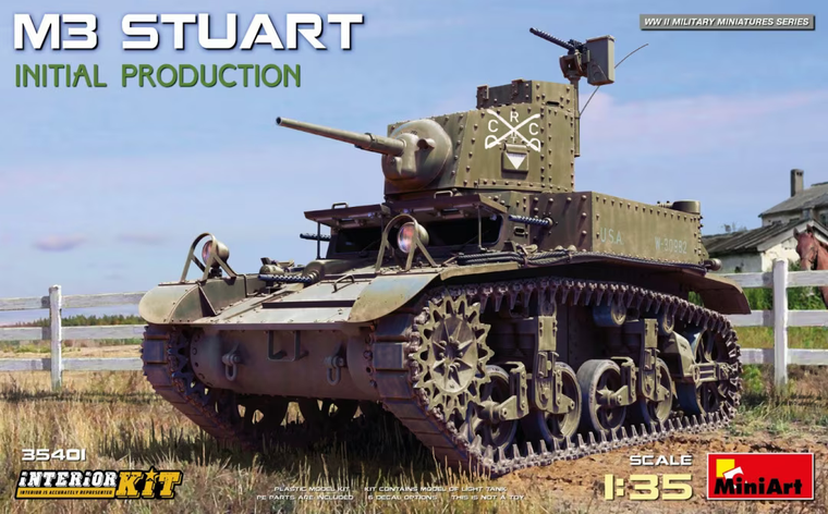  MiniArt 1/35 M3 Stuart Initial Production with Interior 