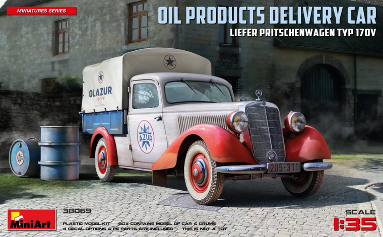 MiniArt 1/35 Liefer Typ 170V Pritschenwagen Oil Products Delivery Car 