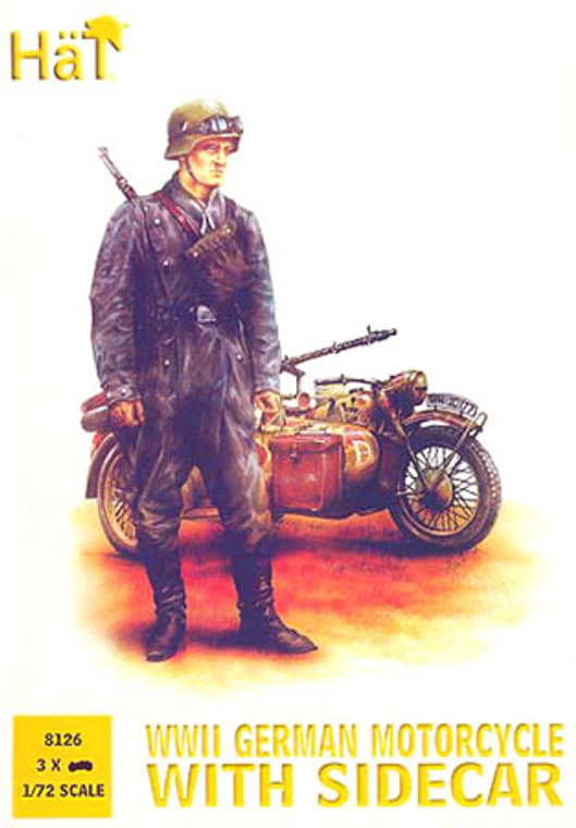  Hat Industrie 1/72 WWII German Motorcycle with Sidecar 