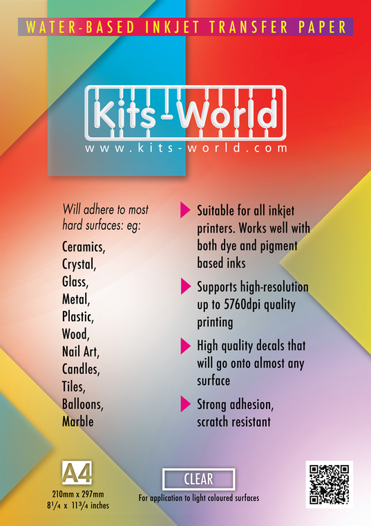  Kits World Decal Sheets for Inkjet Printers x3 Clear 