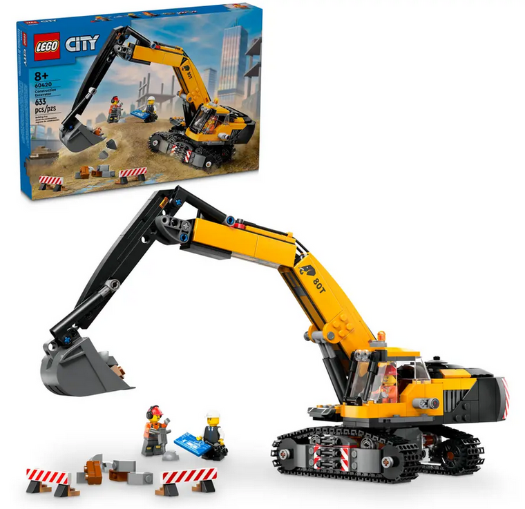  Lego City Yellow Mobile Construction Excavator 