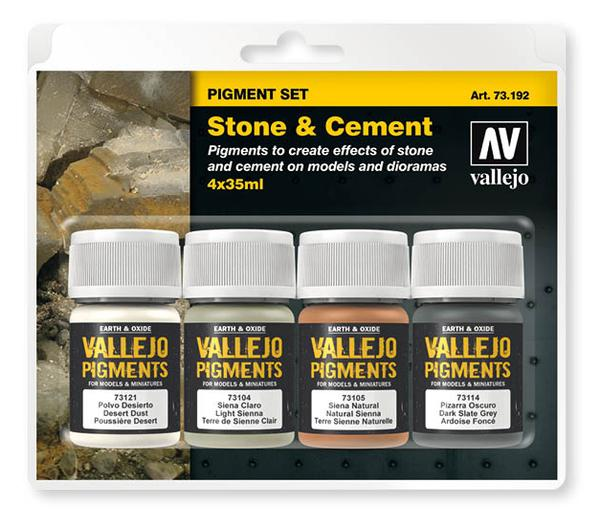  Vallejo Pigments Set - Stone & Cement 