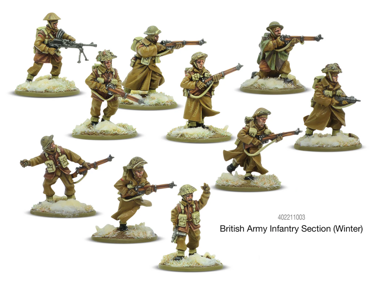  Warlord Games 28mm Bolt Action British Infantry Section in Winter Uniform 1944-1945 