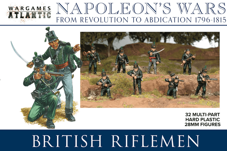  Wargames Atlantic 28mm Napoleonic Wars - British Riflemen 