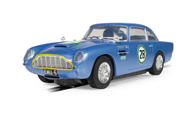  Scalextric Slot Car - Aston Martin DB5 - Blue & Yellow - Historic GT Racing 