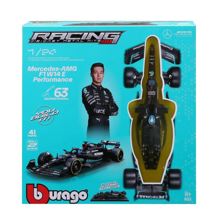  Burago 1/24 F1 MB W14 2023 Russell Diecast Model Kit 