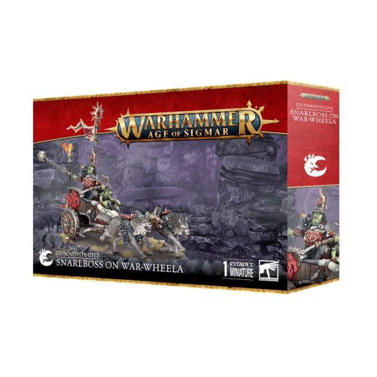 Games Workshop Age of Sigmar - Gloomspite Gitz - Gitmob - Snarlboss or Frazzlegit Shaman on War-wheela   Games Workshop Age of Sigmar - Gloomspite Gitz - Gitmob - Snarlboss or Frazzlegit Shaman on War-wheela