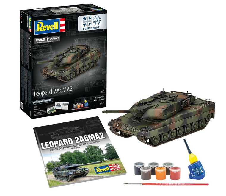 Revell 1/35 70 Years of Bundeswehr - Leopard 2 A6A2 Gift Set   Revell 1/35 70 Years of Bundeswehr - Leopard 2 A6A2 Gift Set