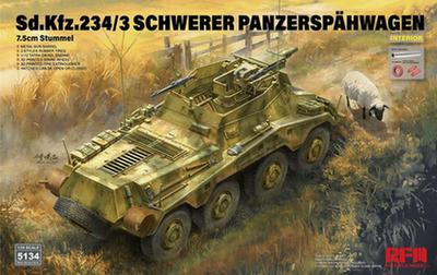  Rye Field Models 1/35 Sd.Kfz.234/3 Panzerspahwagen 7.5cm Stummel with Interior 
