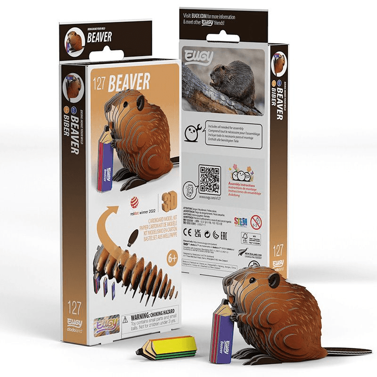  Eugy 127 Beaver Card 3D Puzzle 
