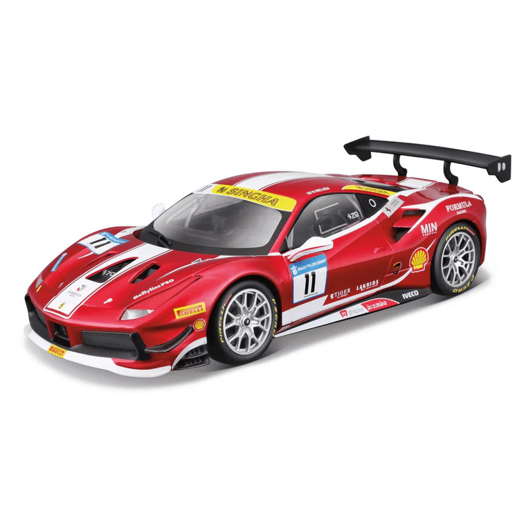  Burago 1/24 Ferrari Racing Kit 488 Challenge 2017 Diecast Model Kit 