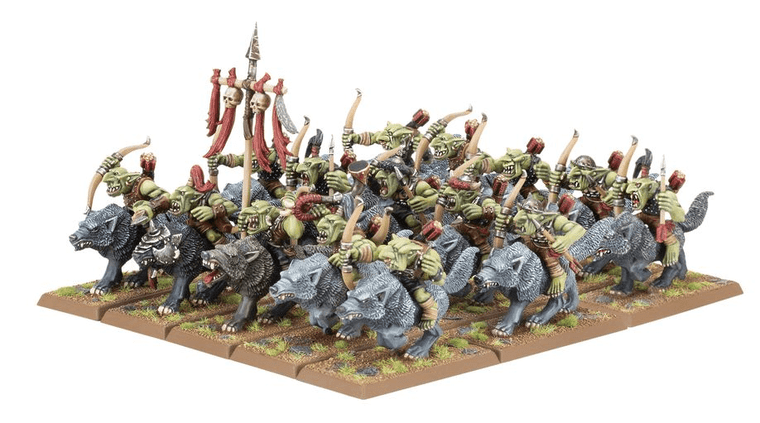  Games Workshop Warhammer The Old World - Orc & Goblin Tribes - Goblin Wolf Rider Mob 