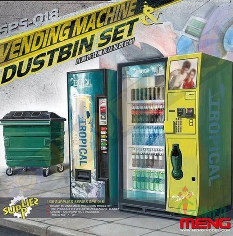  Meng Models 1/35 Vending Machine & Dustbin Set 