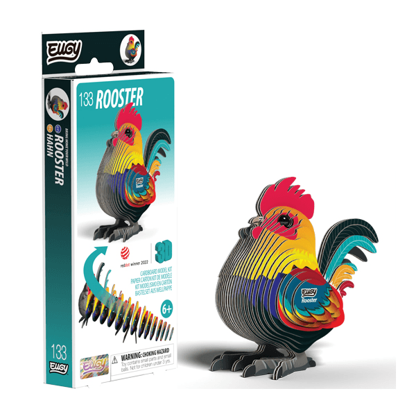  Eugy 133 Rooster Card 3D Puzzle 