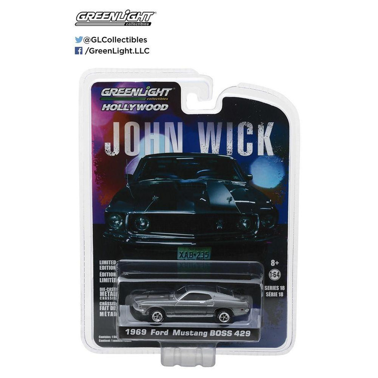 Greenlight 1/64 John Wick 1 (2014 Movie) 1969 Mustang Boss 429 