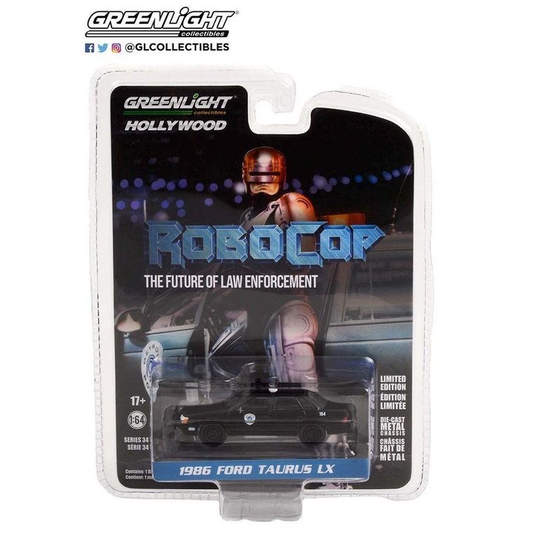  Greenlight 1/64 Robocop (1987 Movie) 1986 Ford Taurus LX Detroit Metro West Police 