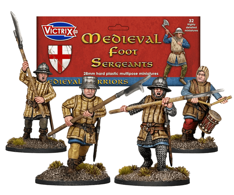 Victrix 28mm Medieval Foot Sergeants 12-13th Century 