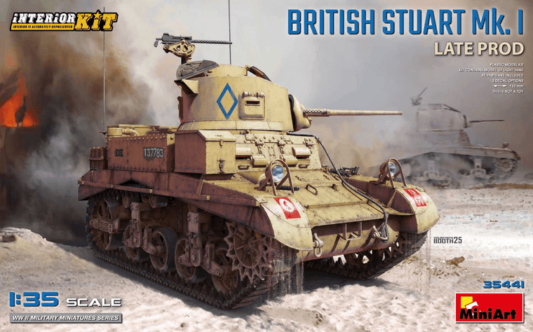 MiniArt 1/35 M3 Stuart Mk.1 Late Production with Interior   MiniArt 1/35 M3 Stuart Mk.1 Late Production with Interior