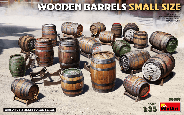 MiniArt 1/35 Wooden Barrels (Small Size)   MiniArt 1/35 Wooden Barrels (Small Size)
