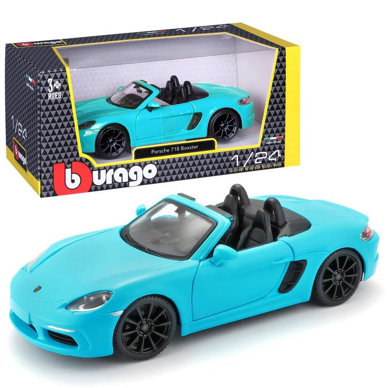  Burago 1/24 Porsche 718 Boxster Blue Diecast Model 