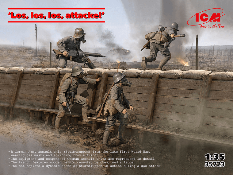 Icm ICM 1/35 Los, Los, Los, Attacke! - German Army Assault Unit 