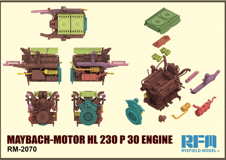  Rye Field Models 1/35 WW2 German MAYBACH-Motor HL 230 P 30 Engine 