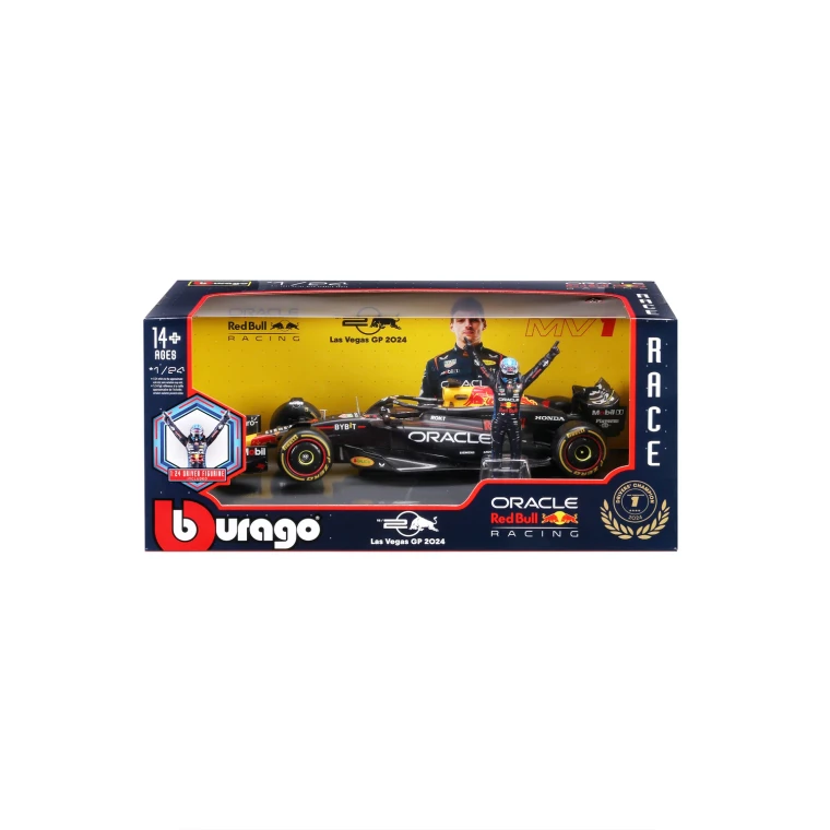 Burago 1/24 F1 Red Bull Racing RB20 2024 with Driver Figure - Max Verstappen Diecast Model