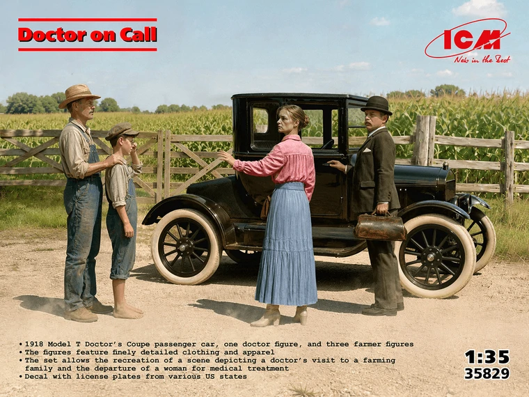 Icm ICM 1/35 Ford Model T 1917 Doctor's Coupe (Doctor on Call) 