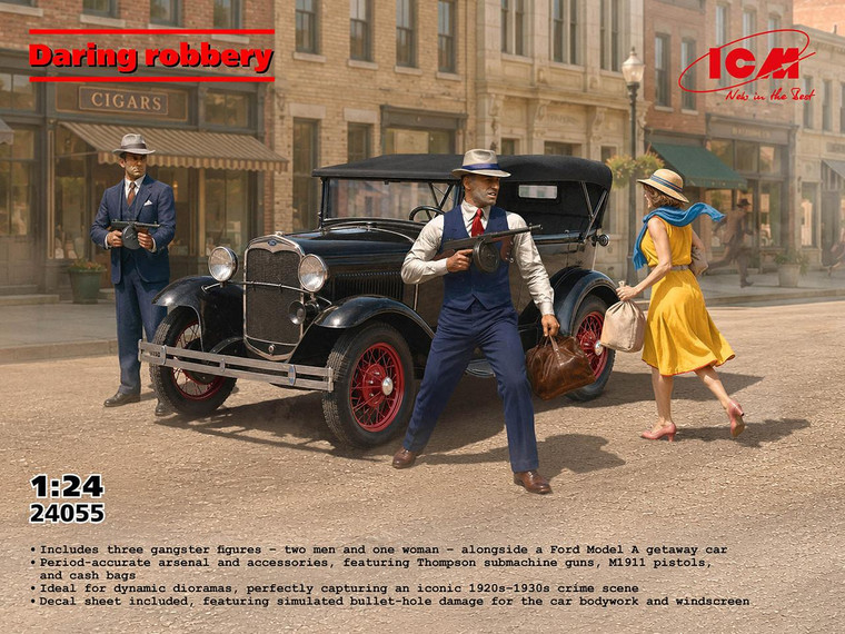 Icm ICM 1/24 Daring Robbery - Ford Model A with Gangster Figures 
