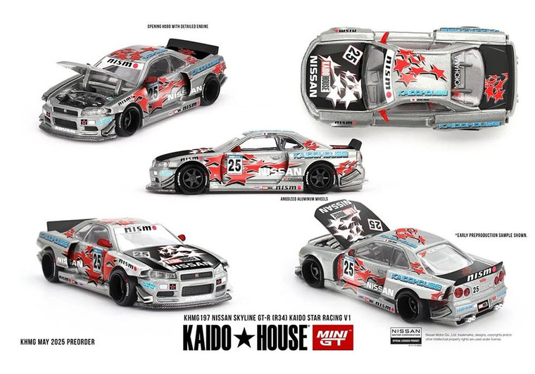  Mini GT 1/64 Nissan Skyline GT-R (R34) Kaido Star Racing V1 