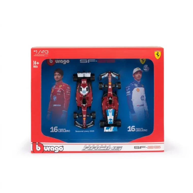  Burago 1/43 F1 Ferrari SF-25 2025 Two Pack - Charles Leclerc 