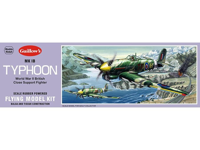  Guillow 1/28 Hawker Typhoon 1B Balsa Model Kit 