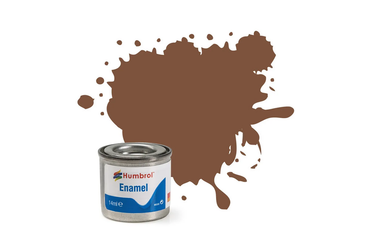  Humbrol 186 14ml Enamel Matt Brown Paint Tinlet 