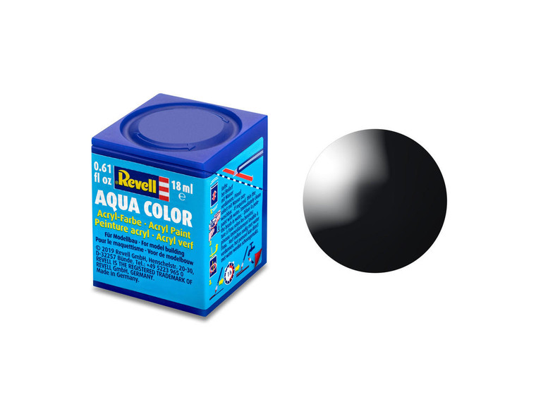  Revell 18ml 07 Gloss Black Acrylic Paint 