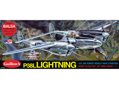 Guillow 1/16 Lockheed P-38L Lightning Balsa Model Kit