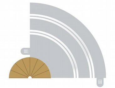 Scalextric Radius 1 Border Cut To Size 22.5 deg (x2)