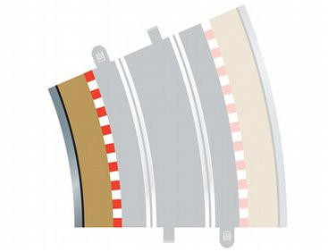 Scalextric Radius 4 Inner Border and Barrier 22.5 deg (x4)