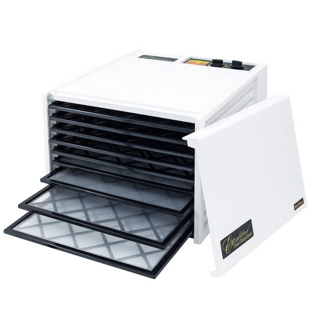 Excalibur 9 Tray Dehydrator With 26hr Timer, Excalibur Tray Food Dryer with 26hr Timer in white and black, model 4926T 220GB/220GW, Excalibur Dehydrators, Food Food Preserve Excaliber Excalibur UK Energiseyourlife