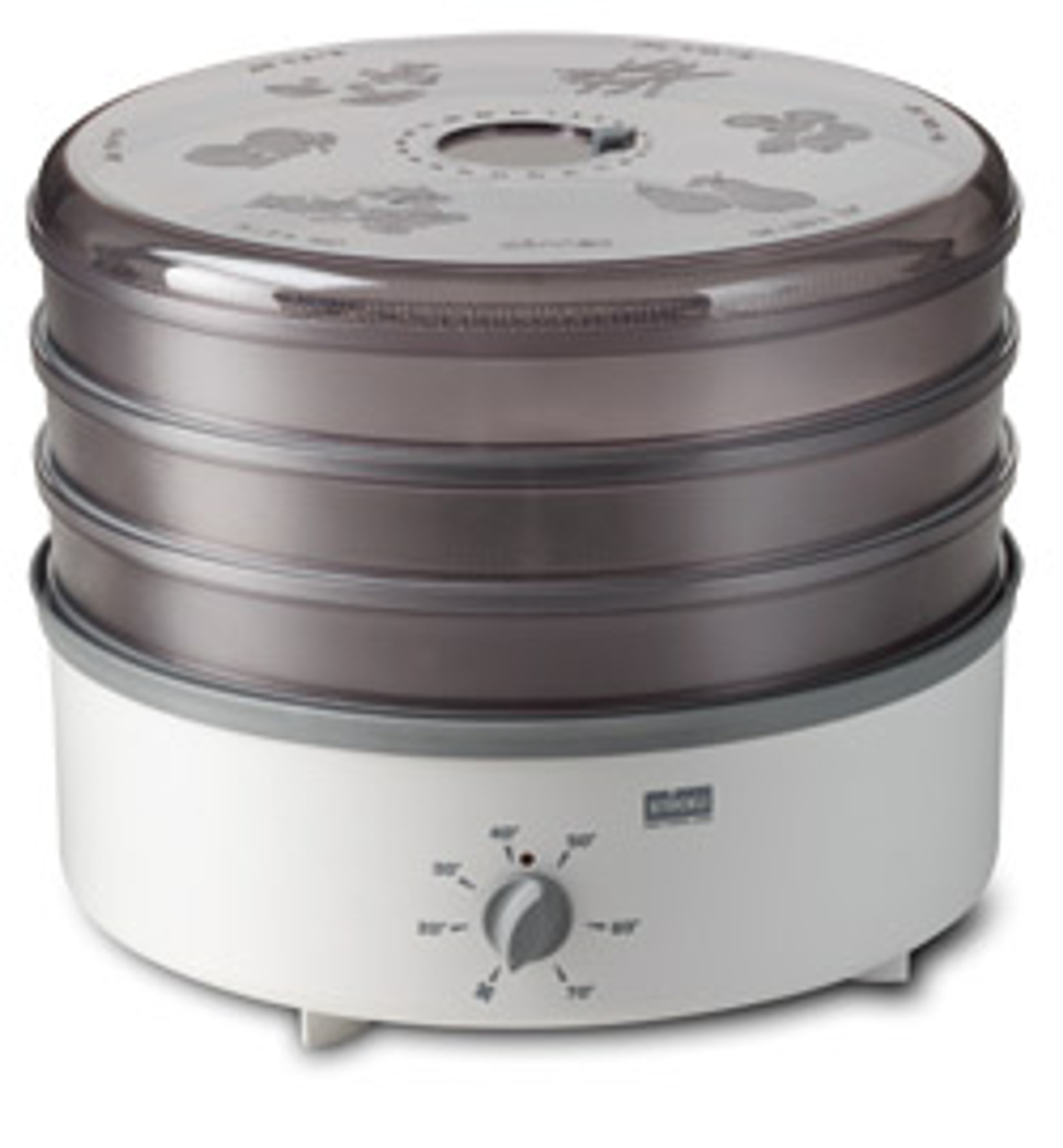 Stockli 3Tray Stackable Dehydrator in White with stainless steel trays