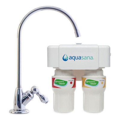 Aquasana AQ-5200P 2-Stage Under Sink Water Filter System in Polished Chrome