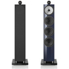 Bowers and Wilkins  702 S3 Signature Floorstanding Speakers in Midnight Blue Metallic.  Front image shows pair, one with grille, one without grille