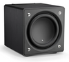 JL Audio E-Sub e112 12-inch Subwoofer in Black Ash. Front of unit, no grille, on an angle

