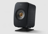 KEF LSX II LT Wireless Bookshelf Speakers  in Graphite Gray with P1 Desk Pad