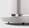KEF LS60 Wireless Floorstanding Speakers Speakers in Mineral White.  Close up of speaker base