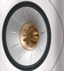 KEF LS60 Wireless Floorstanding Speakers Speakers in Mineral White.  Close up of tweeter