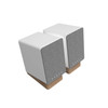 Onkyo GX-10DB Powered Speakers in White, pair, front with grille