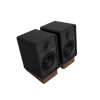 Onkyo GX-30ARC Powered Speakers in Black pair.  Angled no Grille