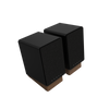 Onkyo GX-30ARC Powered Speakers in Black pair.  Angled with Grille