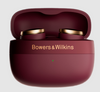 B&W Pi8 Wireless Earbuds in Dark Burgundy in smart charging case