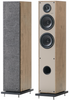 Elipson Horus 11F BT Active Floorstanding Speakers in Light Wood, pair with and without Grille
